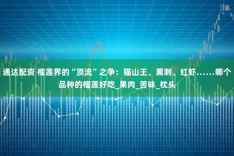 通达配资 榴莲界的“顶流”之争：猫山王、黑刺、红虾……哪个品种的榴莲好吃_果肉_苦味_枕头