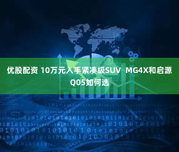 优股配资 10万元入手紧凑级SUV  MG4X和启源Q05如何选